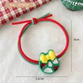 Christmas hair tie with green wreath pendant and red-green elastic band for women - 5# Bicolor Hair Tie - Christmas Wreath