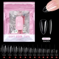 504 stuks heldere PMMA soft gel nageltips set met 12 maten voor nagelverlengingen - OMC01 Volledige Set (504 Stuks Zak)