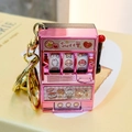 Pink mini slot machine keychain with cute sweet patterns and golden bell attachment - Colorful Milk Tea Rabbit Light Pink Gold Buckle Golden Bell / 1000 Minimum Order