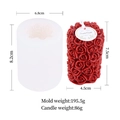 3D rose cylinder candle silicone mold with size and weight specifications in detail view - 3D Cylinder Rose - Medium
