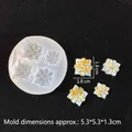 Gift box silicone mold for resin or clay crafts with 4-cavity design, 5.3x5.3x1.3cm - 2# Transparent