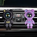 Cartoon astronaut car air vent perfume clips in black and purple colors with PLAY logo - Black+Purple (Set of 2)