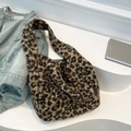 Chique shopper met luipaardprint van imitatiebont met grote capaciteit schouderband - Bruine Luipaard