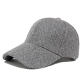 Gorra de béisbol de lana gris oscuro para hombre y mujer en fieltro térmico cálido - Ajustable / Gris claro
