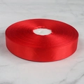 Single roll of glossy red polyester satin ribbon for festive gift wrapping and DIY crafts - 2.5cm Wide 91m
