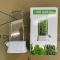 Contenitore Herb Savor Eco bianco e verde con scatola di imballaggio al dettaglio - Grande / Bianco