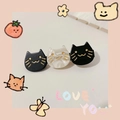 Cute black and white kitten acetate hair clips with sweet starry pattern design - Black White Black Cat