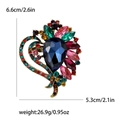 Broche vintage de oro con cristal azul lágrima, joya de 6,6 cm por 5,3 cm de tamaño - Arcoíris