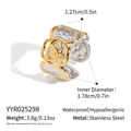 Dimensions et poids détaillés de la bague fleur de rose bicolore en acier inoxydable - Style Rose Bicolore Or et Argent (YYR025298)