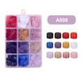 Kit d'ongles de pieds en 12 couleurs unies avec finition brillante et boîte de rangement - Pointes d'ongles d'orteils carrées mélangées en 12 couleurs (A008)