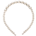 Elegant pearl headband with silver rhinestone spacers and large creamy white pearls - 678202 Pearl with Rhinestone Spacers