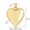 Polierter goldener 3D Herzanhänger mit Ringöse für DIY Schmuckherstellung - L196060-Gold Herz