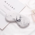 Faux silk sleep mask featuring elegant Chinese ink wash mountain and pine tree print - Misty South-Ink Pine