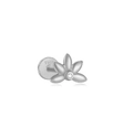 925 sterling silver flower cartilage stud earring with cubic zirconia and S925 hallmark - Silver Lotus