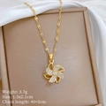 Detailweergave van windmolenketting met afmetingen van gewicht, maat en kettinglengte - Roterende windmolenstijl (H302) / Goud
