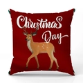 Fodera per cuscino natalizia rossa con stampa renna e scritta artistica Christmas Day - Renna Rosso