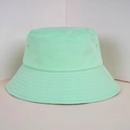 Mint green pure cotton bucket hat with sun protection for outdoor fishing and daily wear - Mint Green