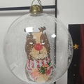Transparent inflatable Christmas ball with reindeer model and fake snow decoration - Transparent Deer no Base with Light