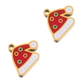 Christmas hat enamel charms in red and white with gold edges for DIY jewelry - Gold Christmas Hat