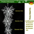 White Christmas snowflake hanging ornaments in 34cm, 25cm, and 18cm sizes for decor - 3D Snowflake String (36/27/18cm Mix)