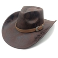 Dettaglio cappello da cowboy in pelle scamosciata serpente e fibbia argento vintage - M(56-58cm) / Tie-Dye Caffè