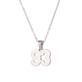 Silver stainless steel chain necklace featuring a minimalist number 93 pendant design - Silver (93)
