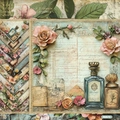 Scrapbook pattern paper pad 6x6 inch vintage floral design 24 sheets acid free cardstock - R2573 24 Sheets