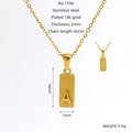 Collana in acciaio inossidabile placcato oro 18K con ciondolo a lettera A satinato - Lettera A