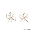 Cartoon windmill alloy charms with gold border and colorful enamel oil for DIY earrings - Windmill