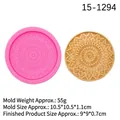 Pink mandala wreath silicone mold for coaster making with golden pattern finish - Pink