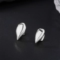 Pair of silver hip hop grillz with cubic zirconia inlays on black matte base - Glossy Fangs / Silver
