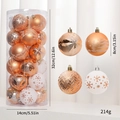 24-teiliges 8cm orange-goldenes und weißes Christbaumkugel-Set mit Größenangaben - Bronze 24 Stk