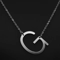 Elegant silver letter G pendant necklace with a fine chain for a minimalist look - White Letter G