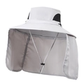 Cappello parasole grigio chiaro con protezione per il collo e inserti in rete - Grigio chiaro