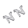 Pendentifs lettre N en acier inoxydable argenté poli avec finition miroir lisse - Couleur Acier-Lettre N / Ensemble de 20 Pièces