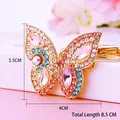 Golden butterfly hair clip with colorful crystals and 8.5cm metal alloy duckbill clamp - Mini Colorful Butterfly