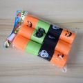 Halloween plastic slinky set with pumpkin, black cat, and skull patterns in three colors - Halloween Set F