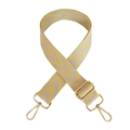 Detail of woven beige and yellow chevron replacement strap with gold metal lobster clasps - Yellow Gold Buckle