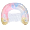 Pink blue yellow gradient inflatable pool chair with glitter and side handles - U-Shaped Water Lounger / Sparkle Pink Butterfly U-Shaped Float