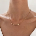 Elegant gold crown heart necklace worn by a model showcasing the delicate collarbone fit - Gold Foil KC Gold A-1285 (Copper)