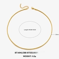 2mm golden stainless steel snake chain necklace for women, 45cm plus 5cm length - 2mm-45+5cm / Gold