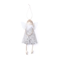 Ángel de Navidad hecho a mano con vestido gris de felpa y estrella blanca decorativa - Gris