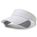 White open-top sun visor with retractable dark grey side panels for outdoor sports - Adjustable / White