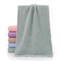 Plush microfiber absorbent towel in mint green color with a wavy textured edge finish - Coral Fleece Green (Towel)