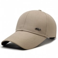 Khaki Outdoor-Baseballkappe für Herren mit langem Schirm und Style-Metallstickerei - Verstellbar / Khaki
