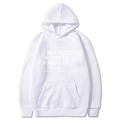 Women's white hoodie with everything happens for a reason slogan and kangaroo pocket - S / Top And Bottom / White