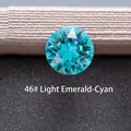 Sparkling light turquoise cubic zirconia stud earring with round cut and steel screw back - Light Emerald 6.2MM(A013-46#)