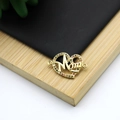 Gold plated heart Mom connector pendant with multicolored stones for jewelry DIY - Mom Heart Micro-set Style