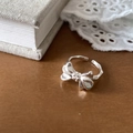 Elegant 925 sterling silver bow ring with adjustable open band in polished silver finish - JZ0821-Bowknot Open