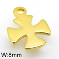 Pendentif croix en acier inoxydable doré de 8 mm de large pour création de bijoux DIY - Forme de Croix en Arc / 8mm / Doré